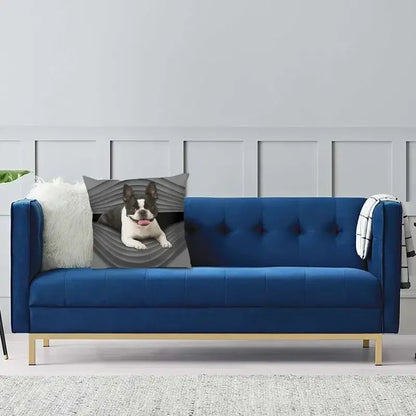 Housse de Coussin Boston Terrier – Impression Double Face | 7 Tailles