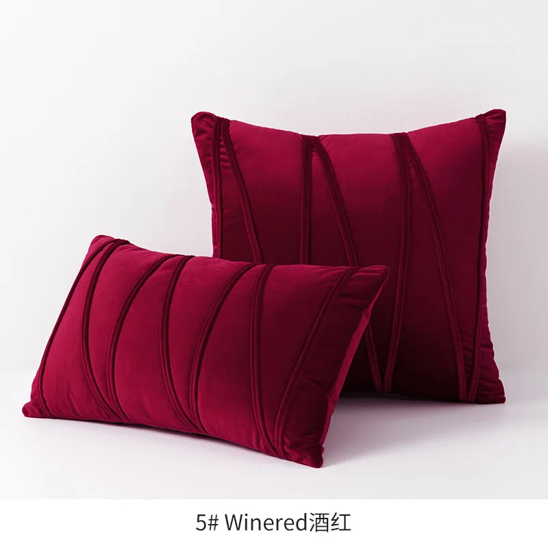 Housse de Coussin en Velours – Rayures Diagonales Chic | 3 Tailles &amp; 13 Coloris