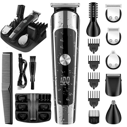 Tondeuse Multifonction 6-en-1 – Barbe, Corps, Waterproof | Rechargeable USB