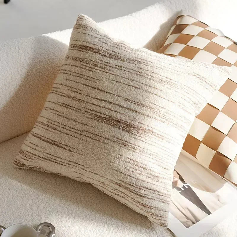 Housse de Coussin Nordique Vintage 🌿 | Jacquard 45x45 cm – 21 Coloris – Style Light Luxury