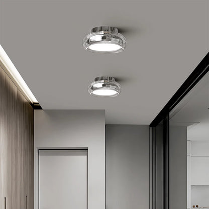 Plafonnier LED Nordique en Verre – Dimmable, Télécommande, Chrome ou Noir | Nordic Glass Ceiling Light