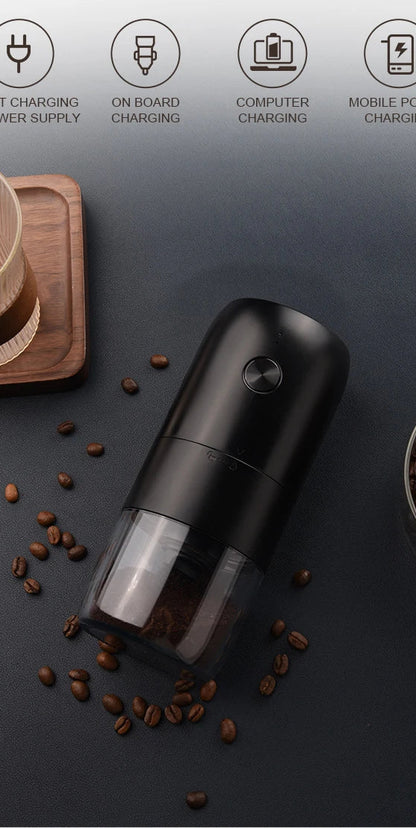 Moulin à Café Électrique Portable – Recharge USB‑C, Broyeur Grains &amp; Épices, 150W