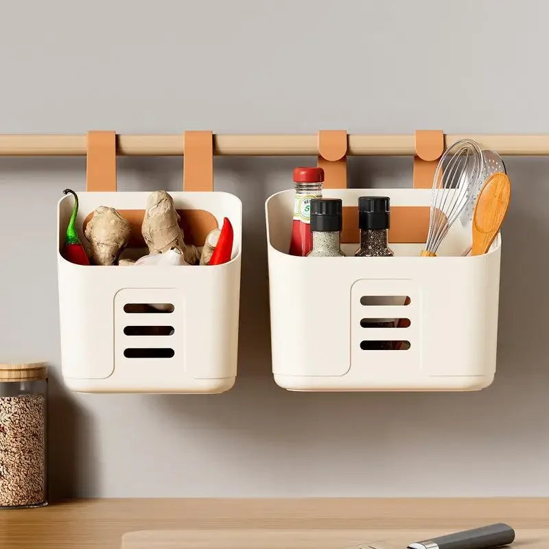 Panier Suspendu Cuisine 🍎 | Rangement Mural Fruits, Légumes &amp; Ustensiles – 2 Tailles