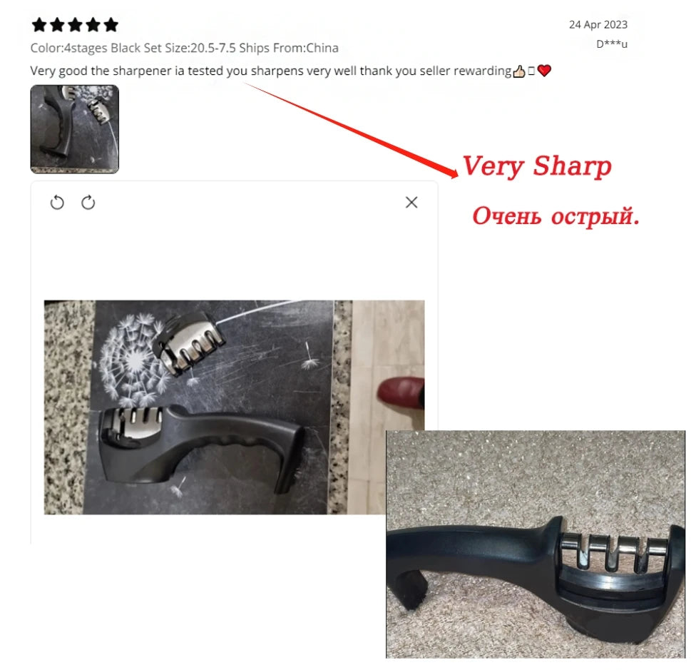 Aiguiseur de Couteaux Professionnel – 3 ou 4 Étapes, Diamond/Céramique/Tungstène