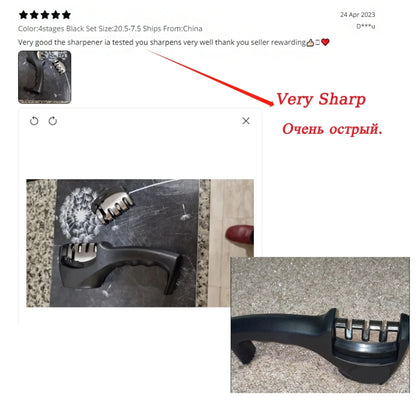 Aiguiseur de Couteaux Professionnel – 3 ou 4 Étapes, Diamond/Céramique/Tungstène