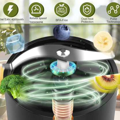 Blender Portable Mixeur Électrique – Smoothies &amp; Jus | Bouteille 500ml 4000mAh 180W