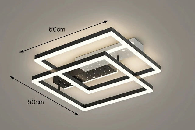Plafonnier LED Acrylique Style Nordique – Dimmable Tricolore – Rond, Carré ou Rectangle – Salon &amp; Chambre