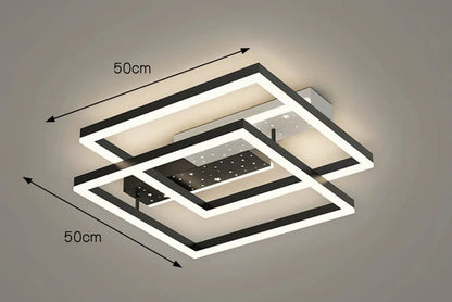 Plafonnier LED Acrylique Style Nordique – Dimmable Tricolore – Rond, Carré ou Rectangle – Salon &amp; Chambre