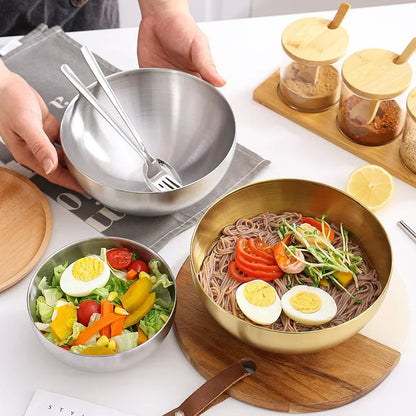 Bol en Inox Doré &amp; Argenté – Style Coréen | 15, 20 ou 25 cm