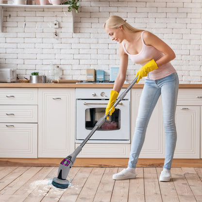 Brosse Électrique de Nettoyage Sans Fil – Télescopique 33-128cm, IPX7 | 13 Têtes