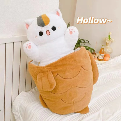 Peluche Kawaii Géante – Chat Taiyaki, Lapin Fraise &amp; Animaux Mignons | Coussin Doudou