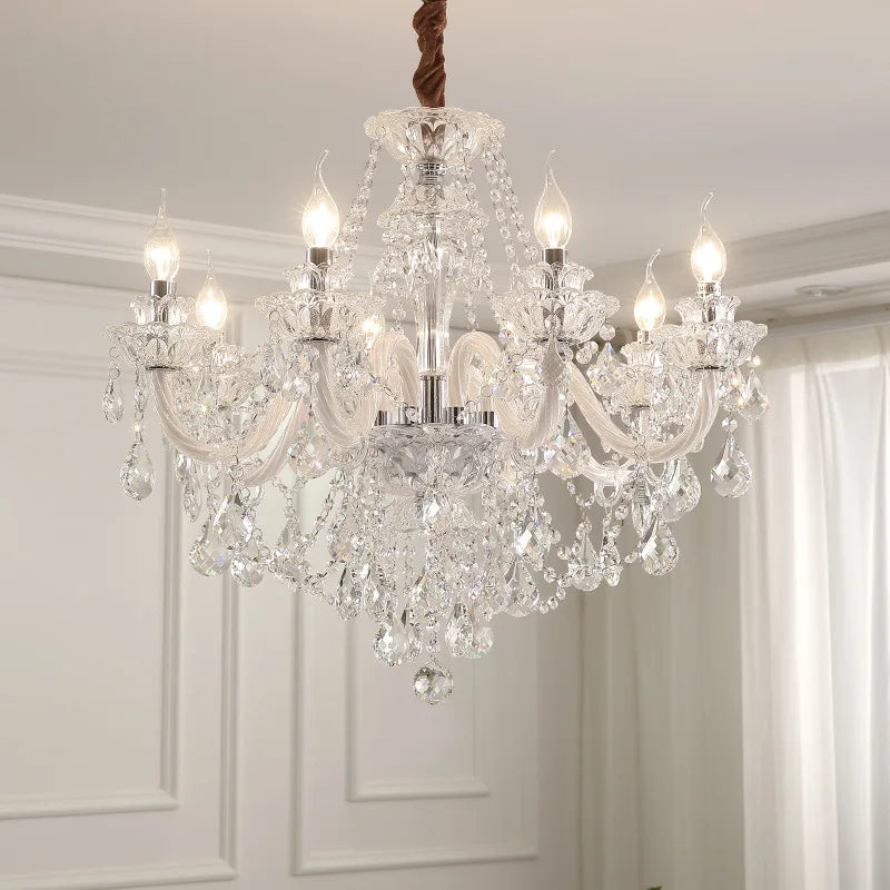 Lustre Cristal Français E14 – Suspension &amp; Applique Murale, 6 à 18 Lumières | French Crystal Chandelier