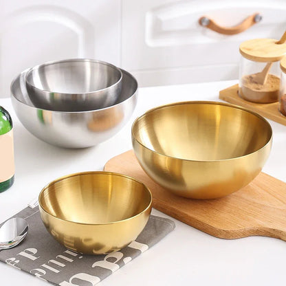 Bol en Inox Doré &amp; Argenté – Style Coréen | 15, 20 ou 25 cm