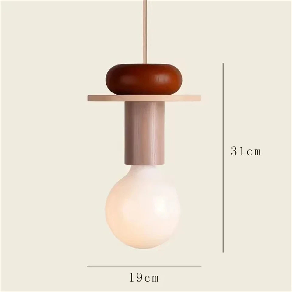 Suspension Bois Style Nordique – LED E27 Dimmable – 8 Formes – Salon, Chambre &amp; Restaurant