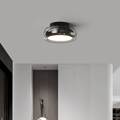 Plafonnier LED Nordique en Verre – Dimmable, Télécommande, Chrome ou Noir | Nordic Glass Ceiling Light