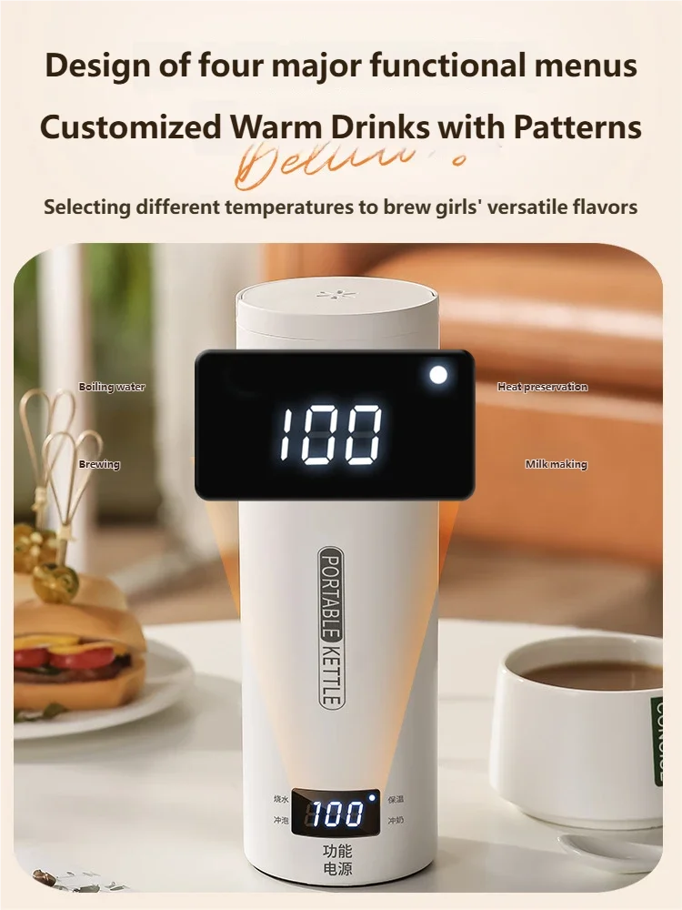 Bouilloire Électrique Portable HOMEFISH 450 ml – Chauffe‑Eau de Voyage, Anti‑Brûlure, Tasse Thermique