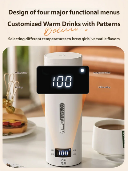 Bouilloire Électrique Portable HOMEFISH 450 ml – Chauffe‑Eau de Voyage, Anti‑Brûlure, Tasse Thermique