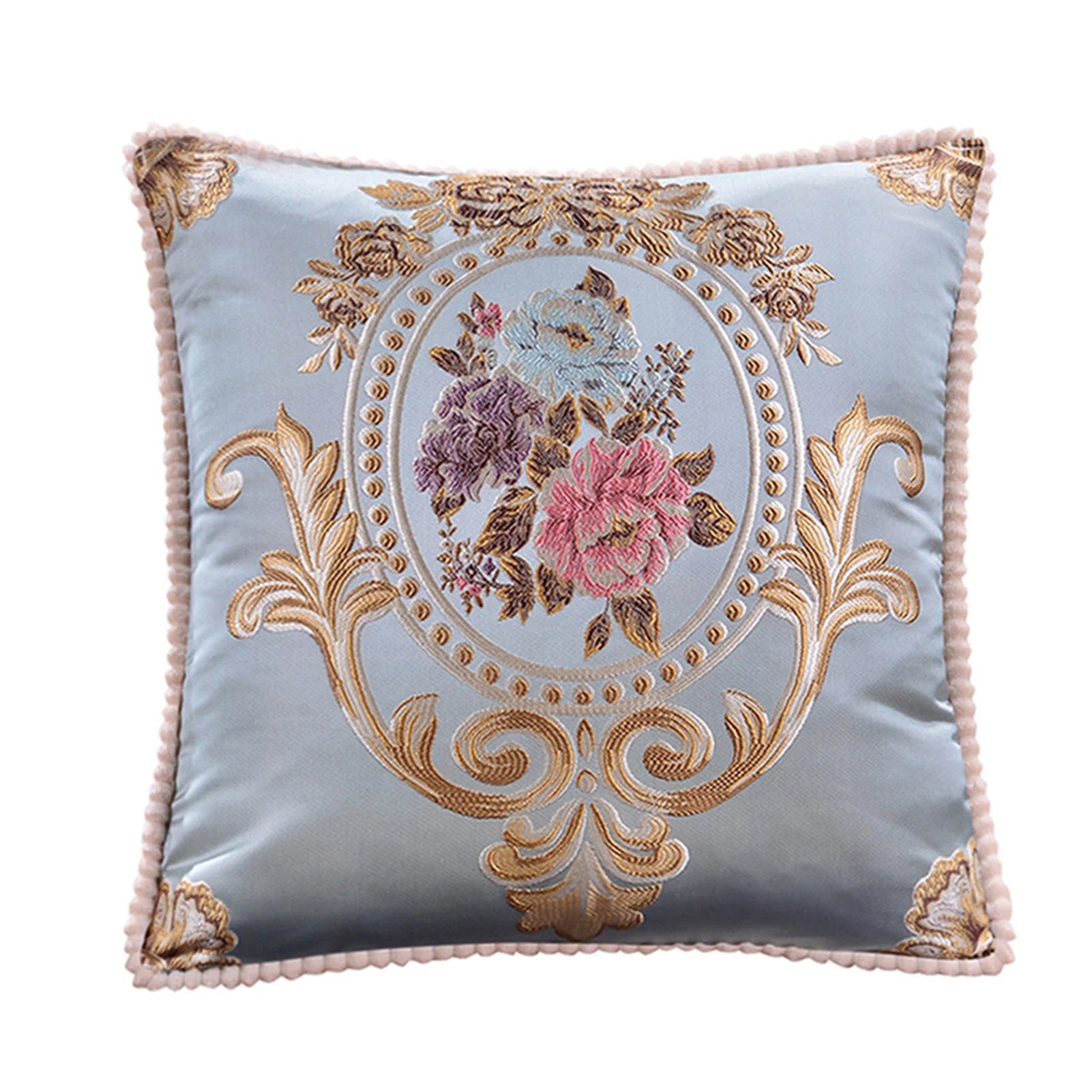 Housse de Coussin Décorative Jacquard 🌸 | Motifs Brodés – Douce &amp; Lavable
