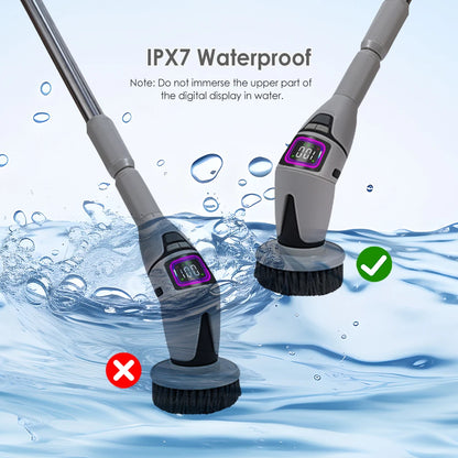 Brosse Électrique de Nettoyage Sans Fil – Télescopique 33-128cm, IPX7 | 13 Têtes