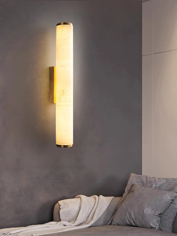 Applique Murale Style Pierre &amp; Marbre – Design Moderne – Noir ou Or – H30 à H60cm