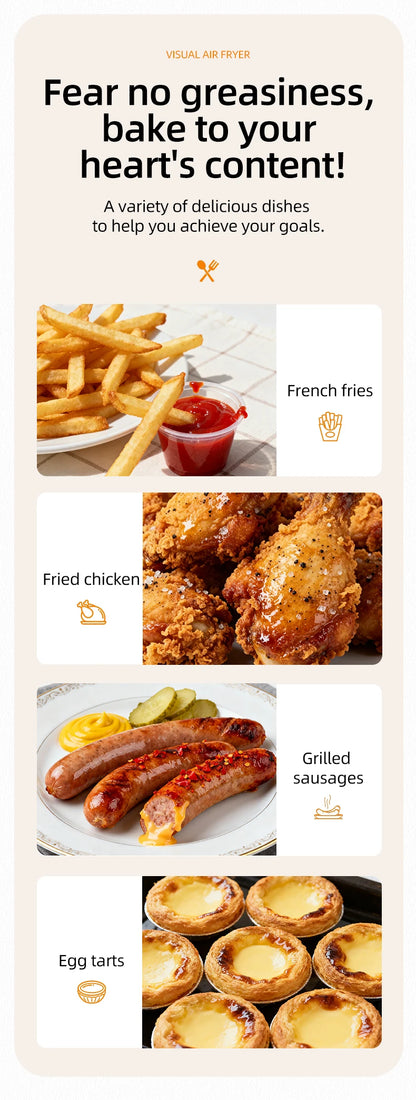 Friteuse à Air Chaud 7L – Sans Huile, Multifonction, Inox | 1400W