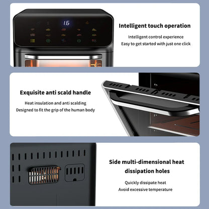 Friteuse à Air 10L – Grande Capacité, Cuisson 360°, Sans Huile, Multifonction