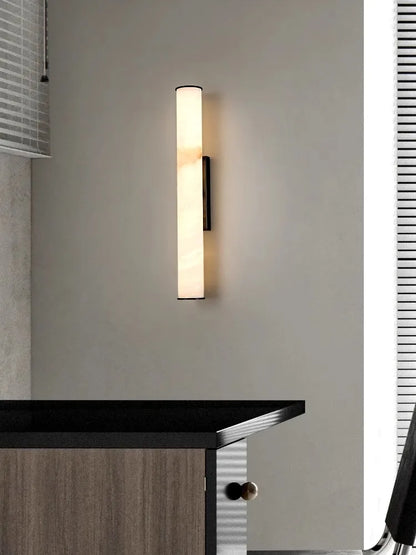 Applique Murale Style Pierre &amp; Marbre – Design Moderne – Noir ou Or – H30 à H60cm