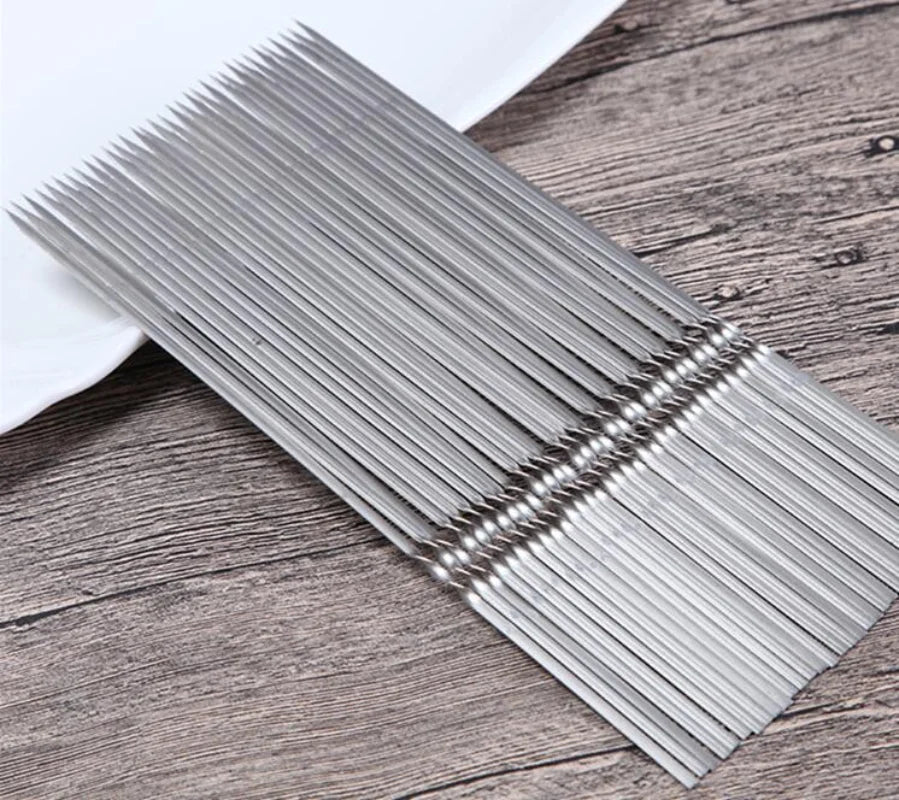 Brochettes Inox Réutilisables – Barbecue, Grill &amp; Camping (10/15/20 pièces + Tube)