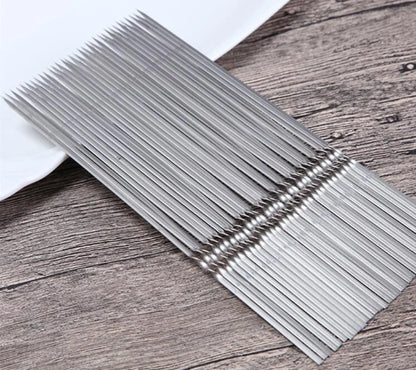 Brochettes Inox Réutilisables – Barbecue, Grill &amp; Camping (10/15/20 pièces + Tube)