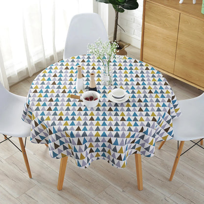Nappe Ronde Nordique 🌿 | Coton Lin Lavable – 4 Coloris – 120 &amp; 150 cm – Mariage, Fêtes