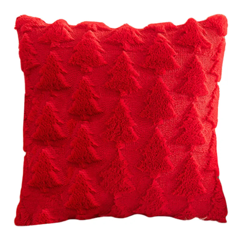 Housse de Coussin Noël 🎄 | Peluche Douce 45x45 cm – Arbre, Renne – Déco Fêtes