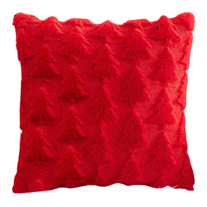 Housse de Coussin Noël 🎄 | Peluche Douce 45x45 cm – Arbre, Renne – Déco Fêtes