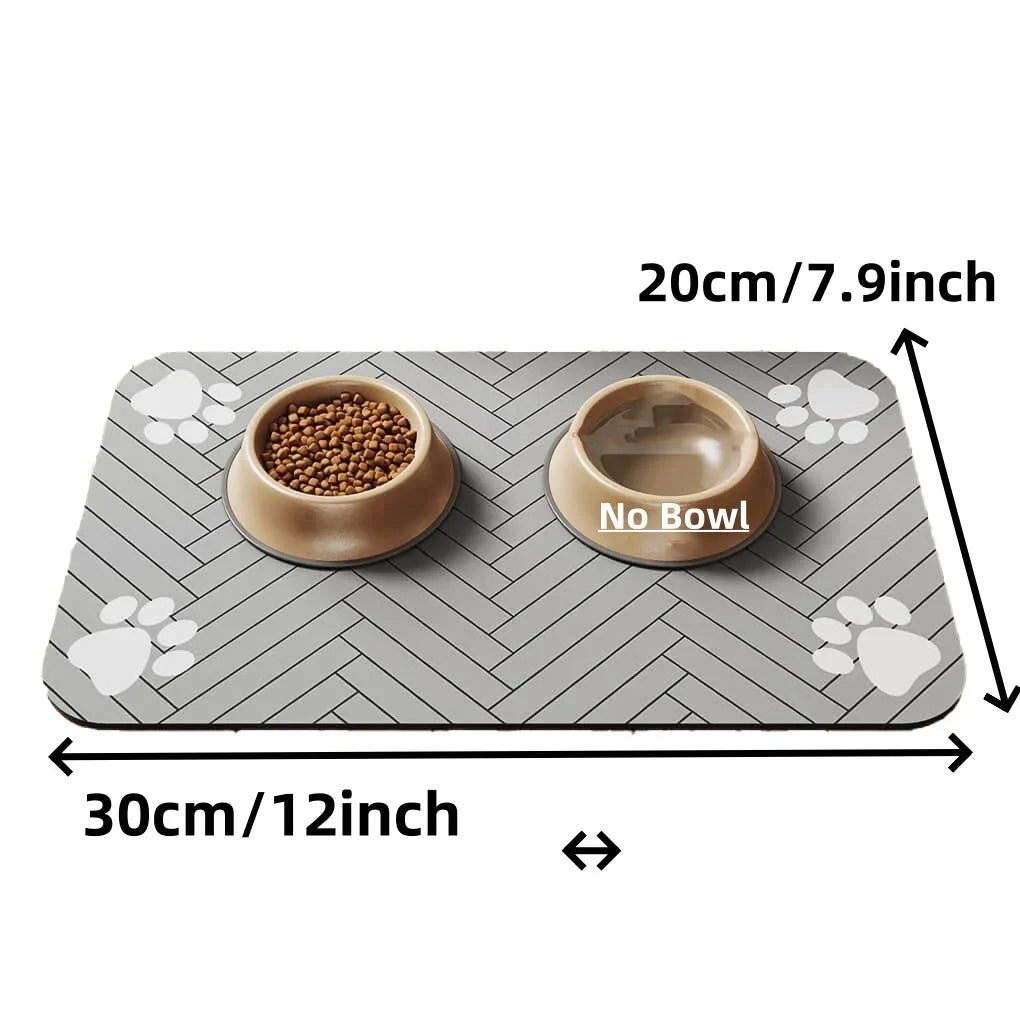 Tapis de Gamelle Absorbant pour Chien &amp; Chat 🐾 – Antidérapant &amp; Séchage Rapide