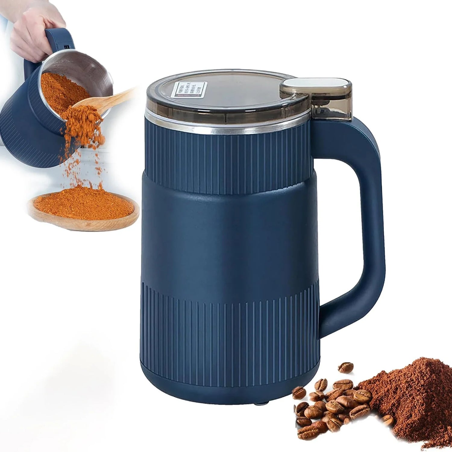 Moulin à Café Électrique 500ml – Broyeur Grains &amp; Épices, Acier Inoxydable