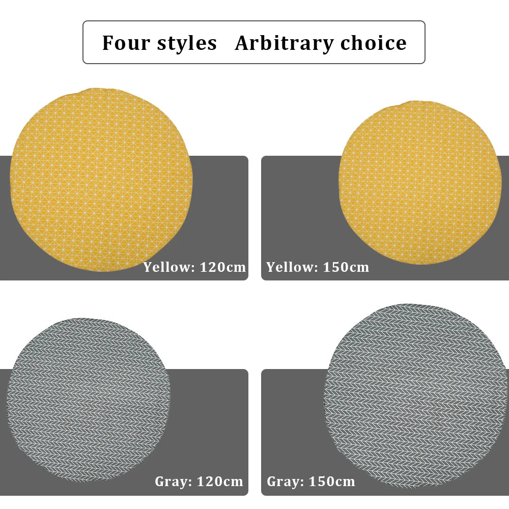 Nappe Ronde Nordique 🌿 | Coton Lin Lavable – 4 Coloris – 120 &amp; 150 cm – Mariage, Fêtes