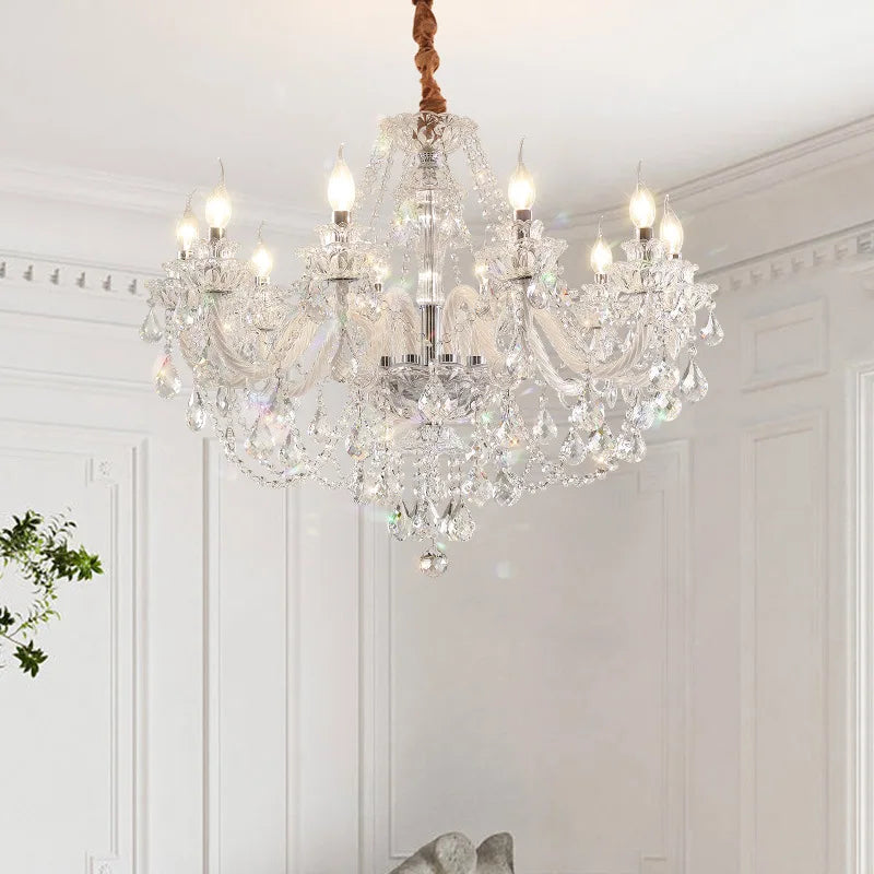 Lustre Cristal Français E14 – Suspension &amp; Applique Murale, 6 à 18 Lumières | French Crystal Chandelier