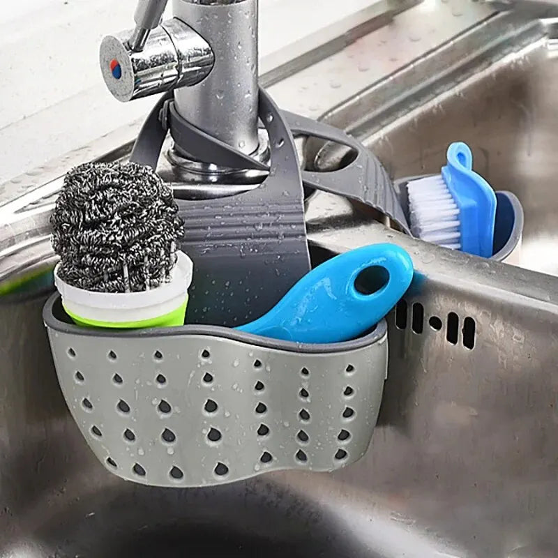 Panier Égouttoir Cuisine Ajustable – Porte-Éponge &amp; Savon | TPR Flexible