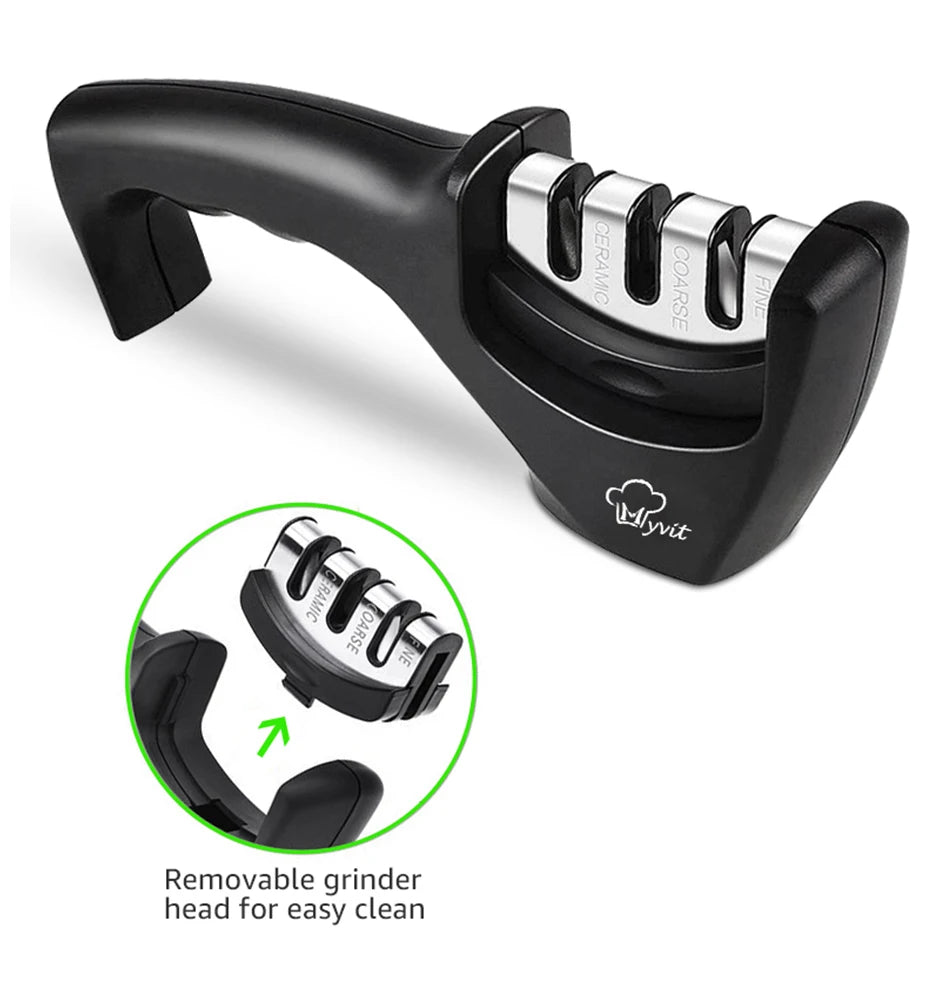 Aiguiseur de Couteaux Professionnel – 3 ou 4 Étapes, Diamond/Céramique/Tungstène