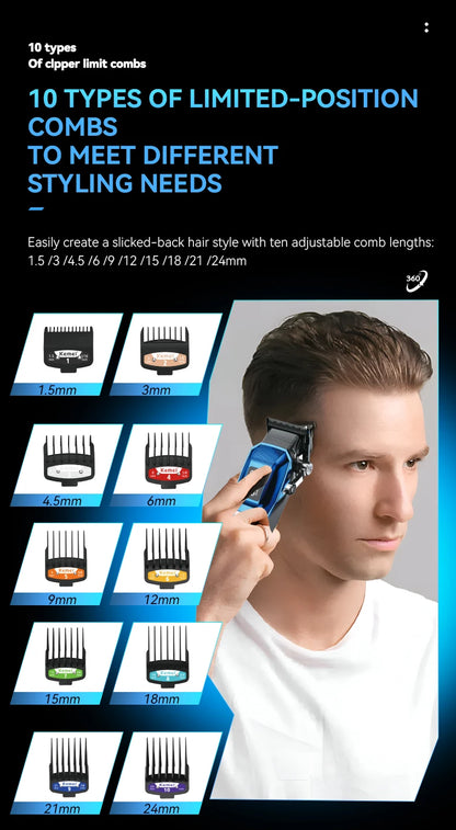 Tondeuse Professionnelle Kemei KM-2796 – Moteur Brushless, 4600mAh | 260 min