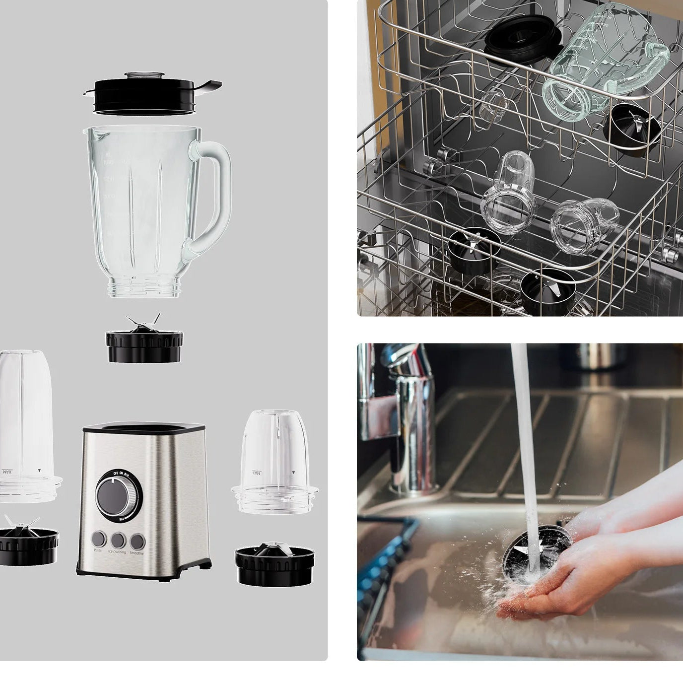 BioloMix 3-in-1 Blender – 1300W Smoothie Maker, Personal Blender &amp; Multifunction Grinder
