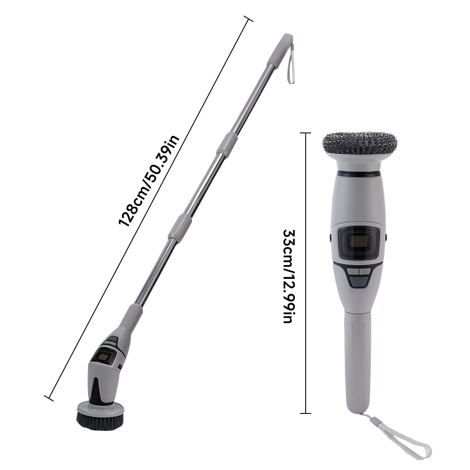 Brosse Électrique de Nettoyage Sans Fil – Télescopique 33-128cm, IPX7 | 13 Têtes
