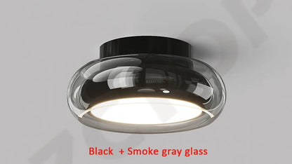 Plafonnier LED Nordique en Verre – Dimmable, Télécommande, Chrome ou Noir | Nordic Glass Ceiling Light
