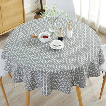 Nappe Ronde Nordique 🌿 | Coton Lin Lavable – 4 Coloris – 120 &amp; 150 cm – Mariage, Fêtes