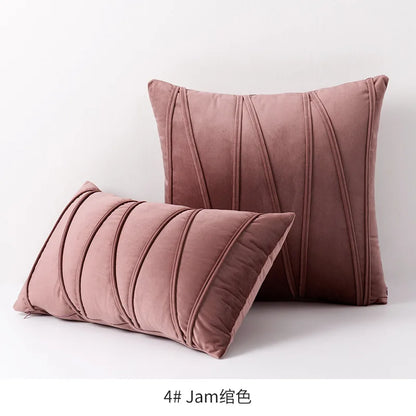 Housse de Coussin en Velours – Rayures Diagonales Chic | 3 Tailles &amp; 13 Coloris