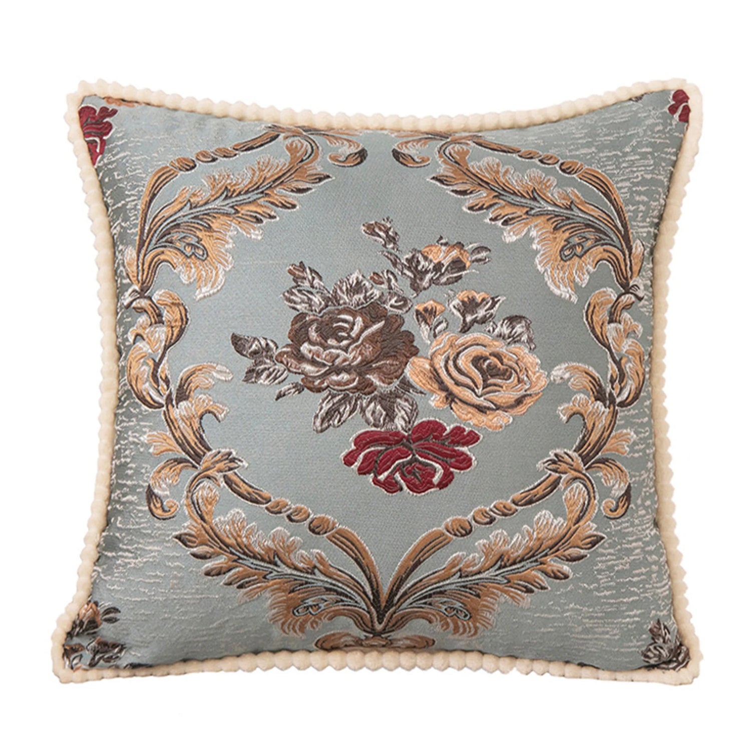 Housse de Coussin Décorative Jacquard 🌸 | Motifs Brodés – Douce &amp; Lavable