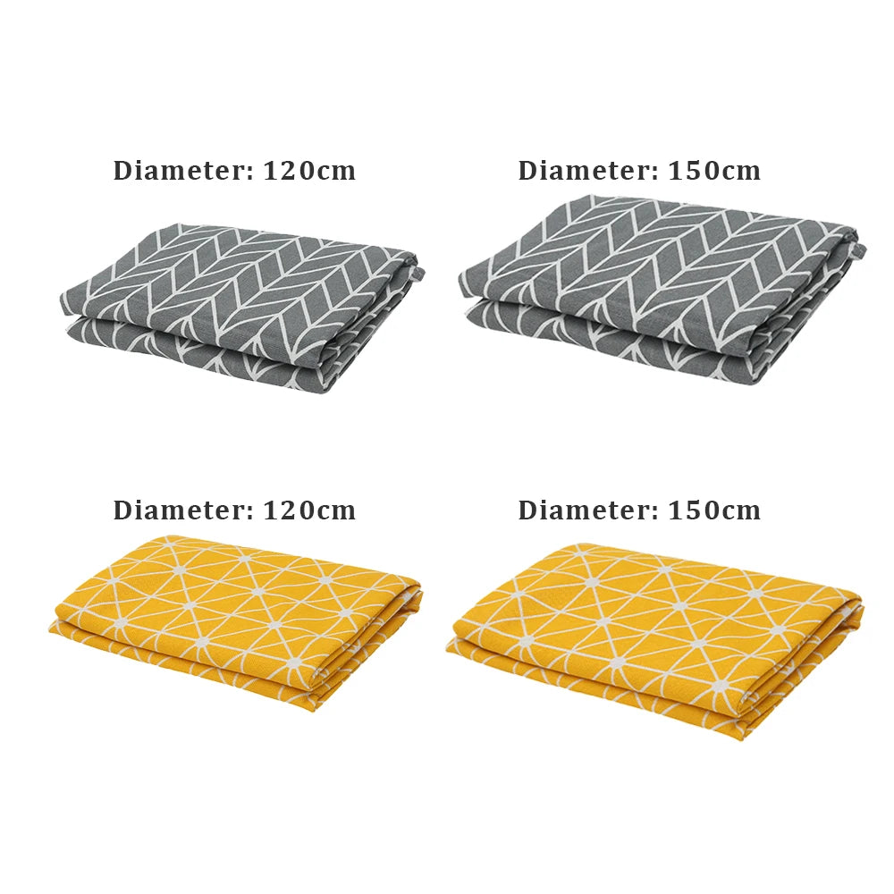 Nappe Ronde Nordique 🌿 | Coton Lin Lavable – 4 Coloris – 120 &amp; 150 cm – Mariage, Fêtes