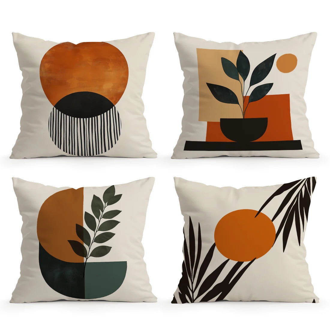 Housse de Coussin Géométrique Abstrait – À l’Unité ou Lot de 4 | 40, 45 &amp; 50cm