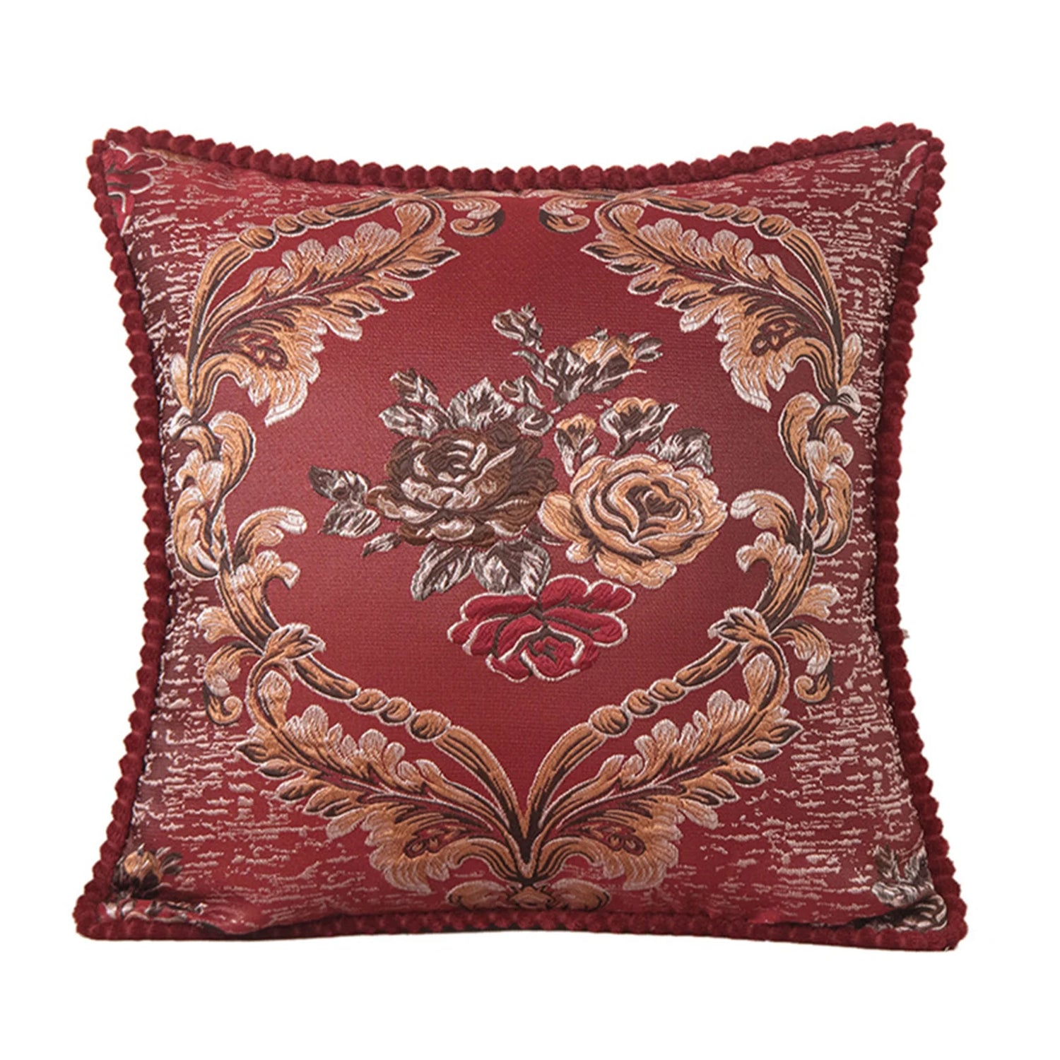 Housse de Coussin Décorative Jacquard 🌸 | Motifs Brodés – Douce &amp; Lavable