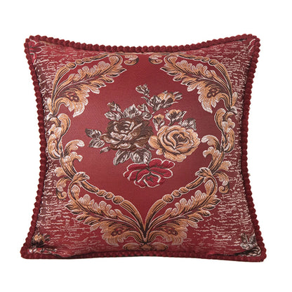 Housse de Coussin Décorative Jacquard 🌸 | Motifs Brodés – Douce &amp; Lavable