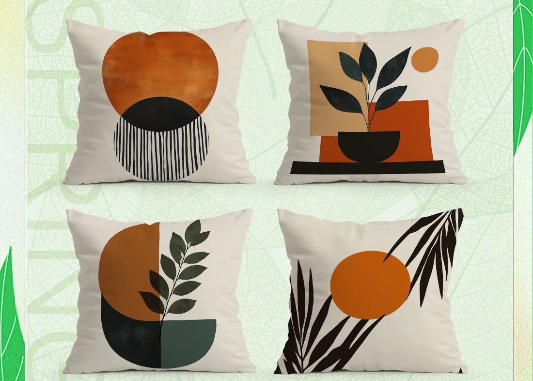 Housse de Coussin Géométrique Abstrait – À l’Unité ou Lot de 4 | 40, 45 &amp; 50cm